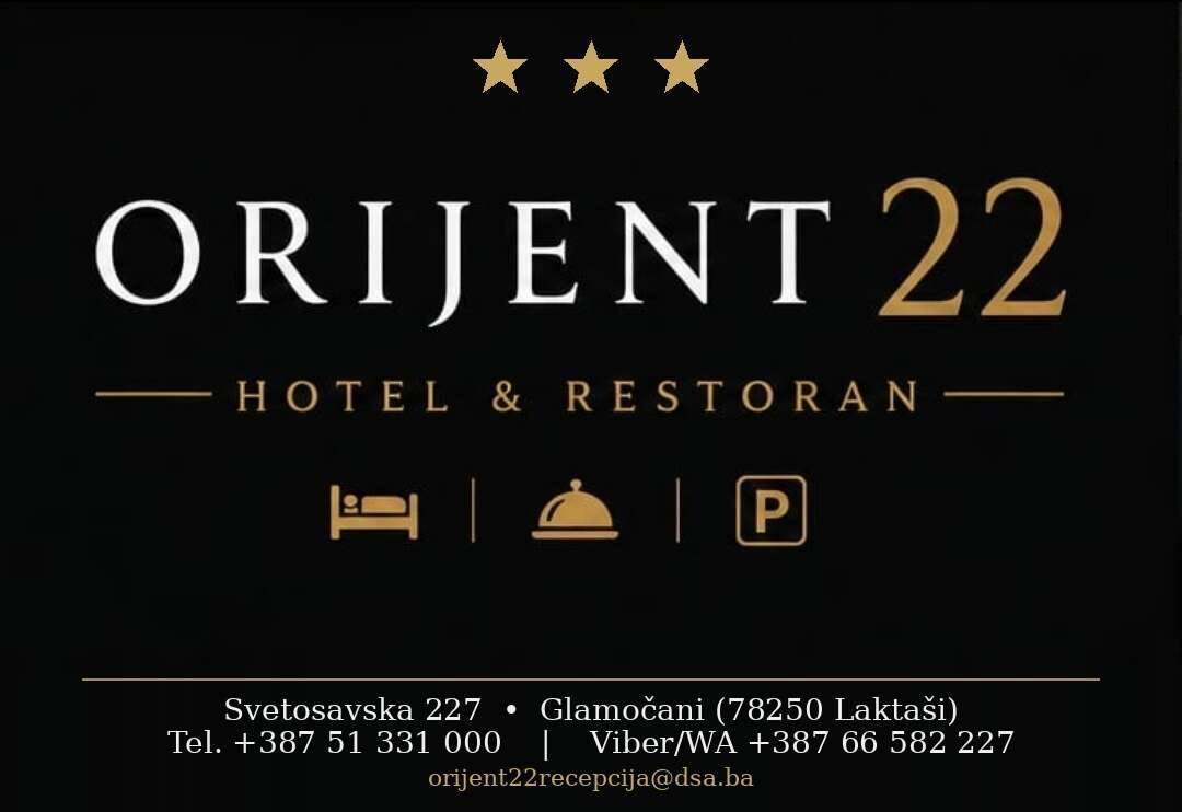 Orijent 22 — Hotel & Restoran business card